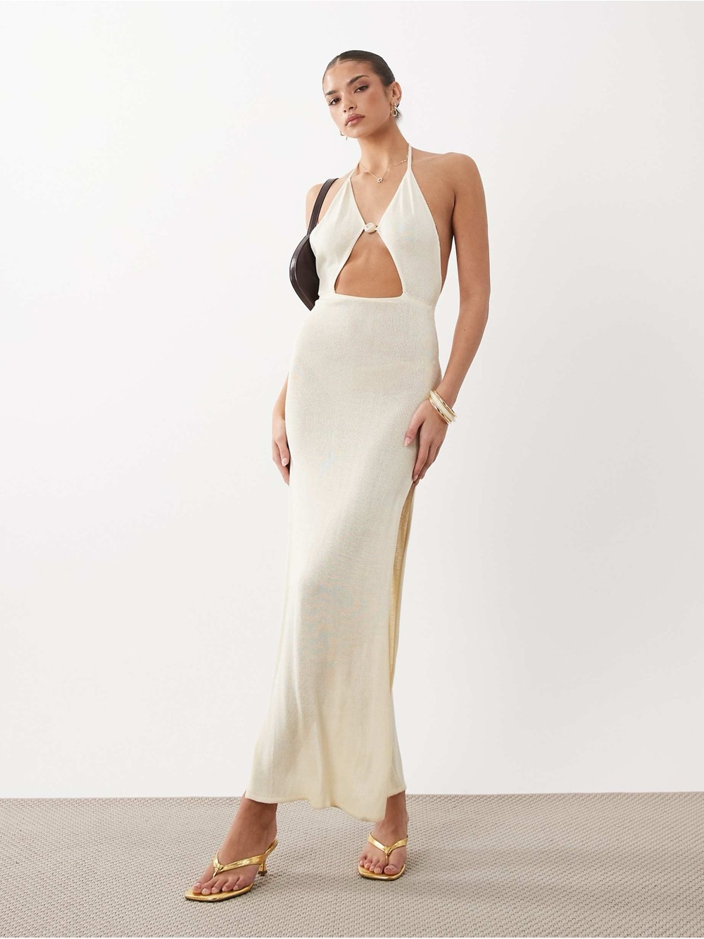 Flook the Label Zoelle cut out maxi beach dress in buttermilk